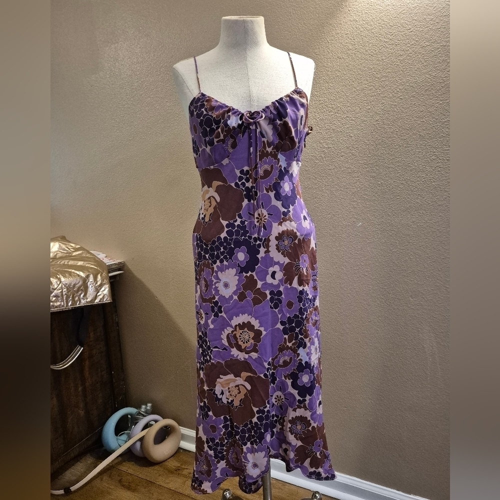 Express Purple and Brown Floral Dress